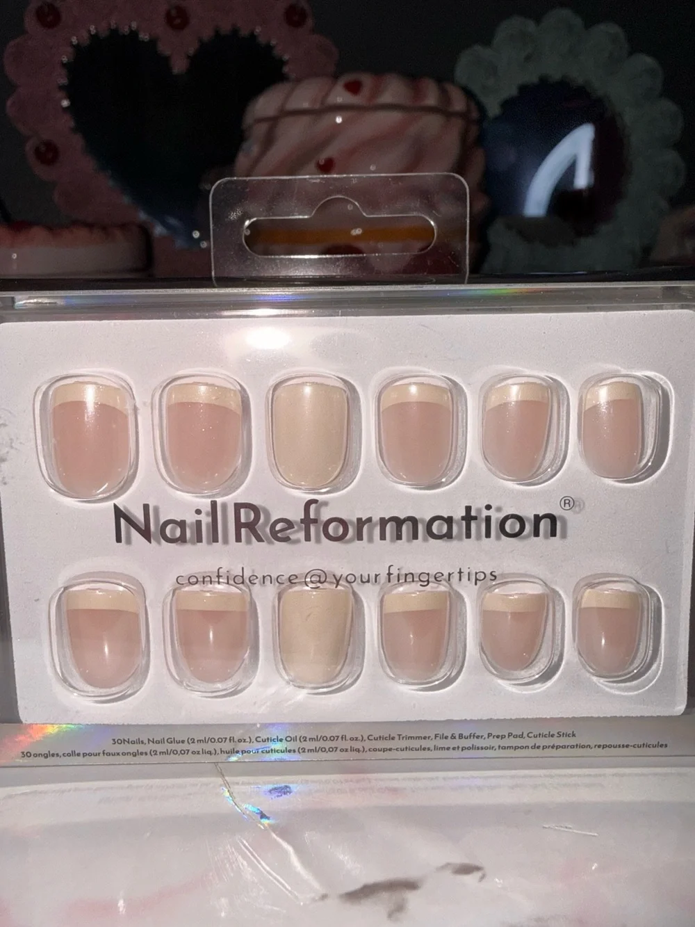 Nail Reformation Nude with Yellow Tips (Short Square) Press-On Nails